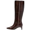 CLARKS WOMENS LEATHER ZIP HIGH LEG BOOT - BROWN